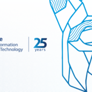 Abstract illustration of a mountain lion face with the Penn State College of Information Sciences and Technology logo next to 25 Years