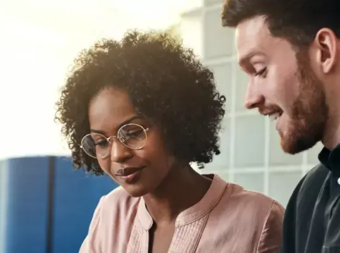 IT professionals working together.
