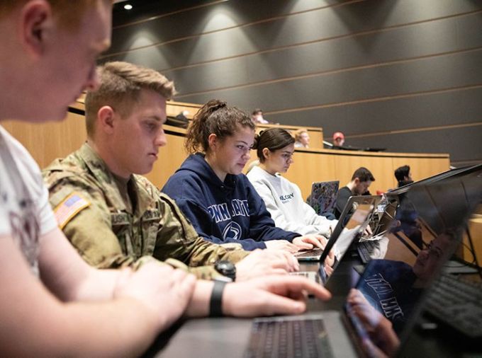 Students on laptops