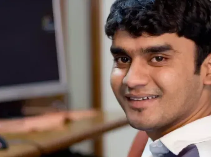 student smiling to camera