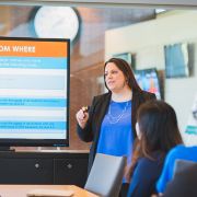 Assistant Teaching Professor Alison Murphy discussing user experience design with IST students
