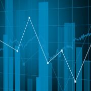 Graphic showing bar charts and lines connecting points on the charts