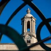 view of tower on top of University Park’s Old Main building