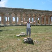 Student visiting ancient ruins during study abroad.
