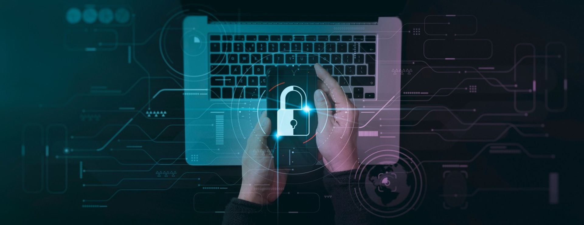 Cyber security and data protection information privacy internet technology concept.