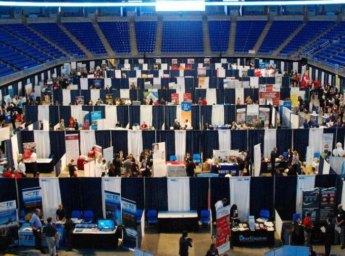 Nittany Lion Career Fair aerial photo.