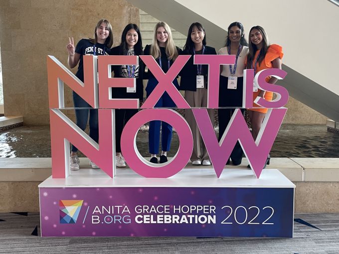 Students pose at the Grace Hopper Conference