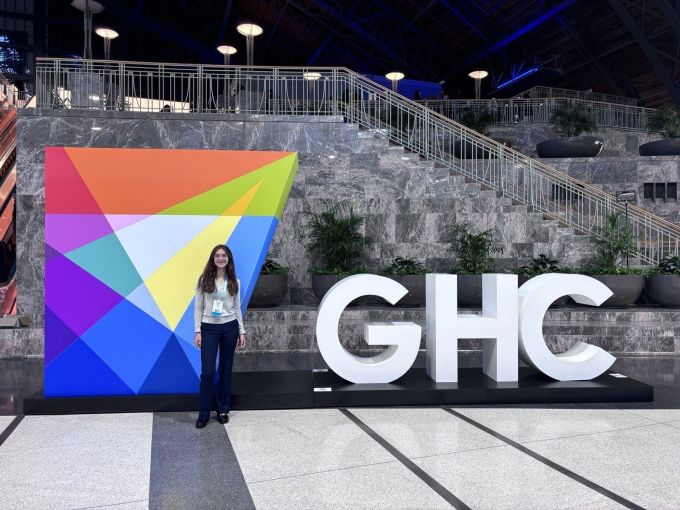 Students pose at the Grace Hopper Conference