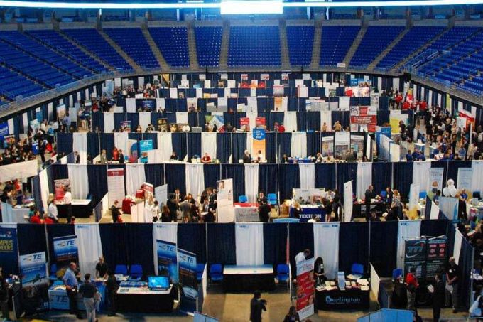 Nittany Lion Career Fair aerial photo.
